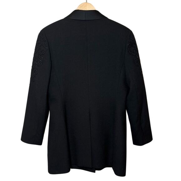 John Meyer of Norwich Women’s VTG 100% Wool Beaded Double-Breasted Blazer Sz 10 - Picture 2 of 10